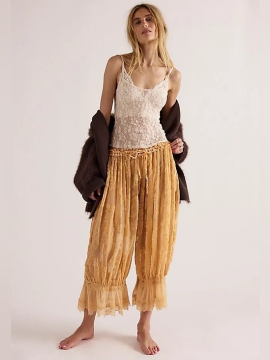 Free People Pants - Free people Forever Young Burnout Bloomer Pants NWT Desert Mist Peach